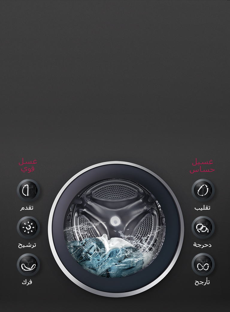 غسيل مثالي للأقمشة مع الدفع المباشر ذو 6 حركات